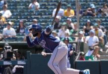 Junior Caminero aporta dos hits y una empujada para que los Rays cierren con 9-0 en la costa oeste