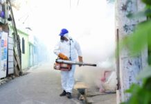 Salud Pública fumiga contra el dengue y exhorta a la población eliminar criaderos de mosquito