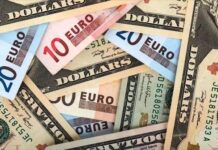 Dólar bajó 10 cts. y euro subió; eran vendidos a $58.86 y $70.36